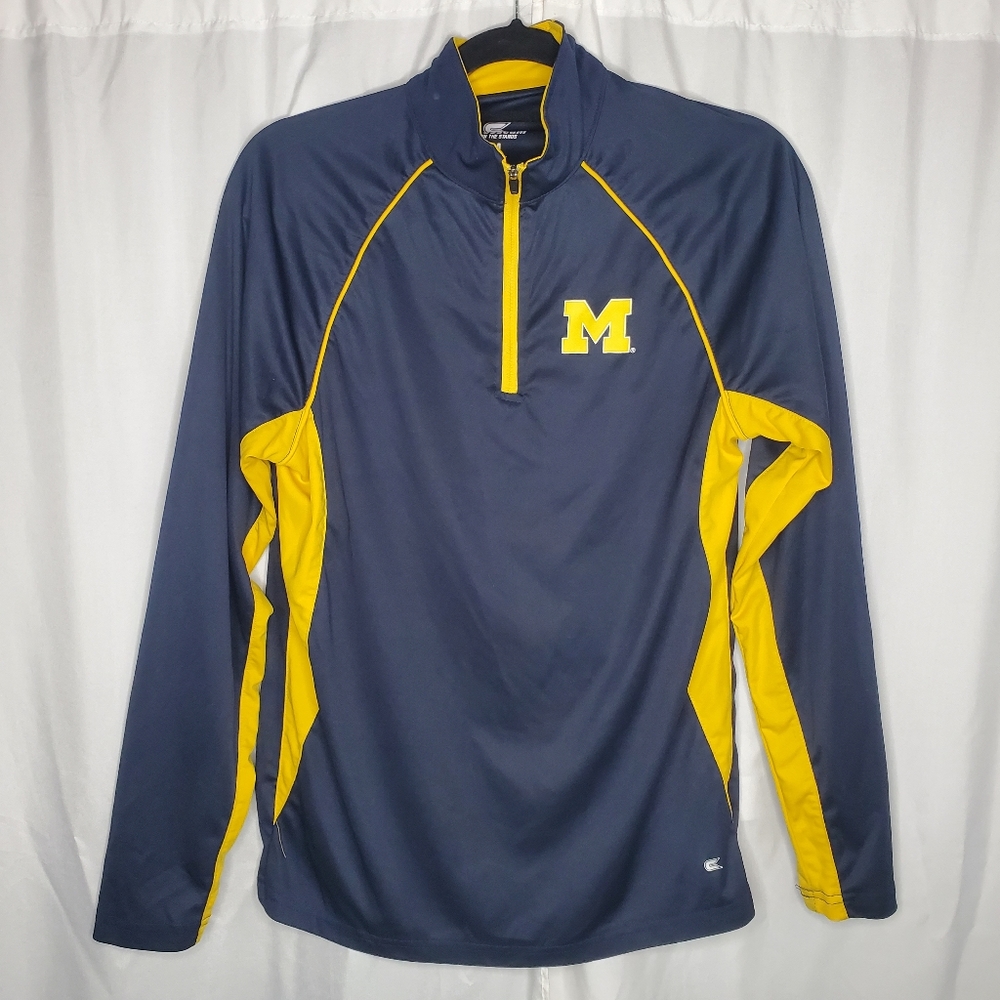 ♧ Coliseum Michigan Wolverines Quarter Zip Top Size Medium Navy Blue